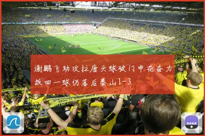 谢鹏飞助攻拉唐头球破门申花奋力扳回一球仍落后泰山1-3